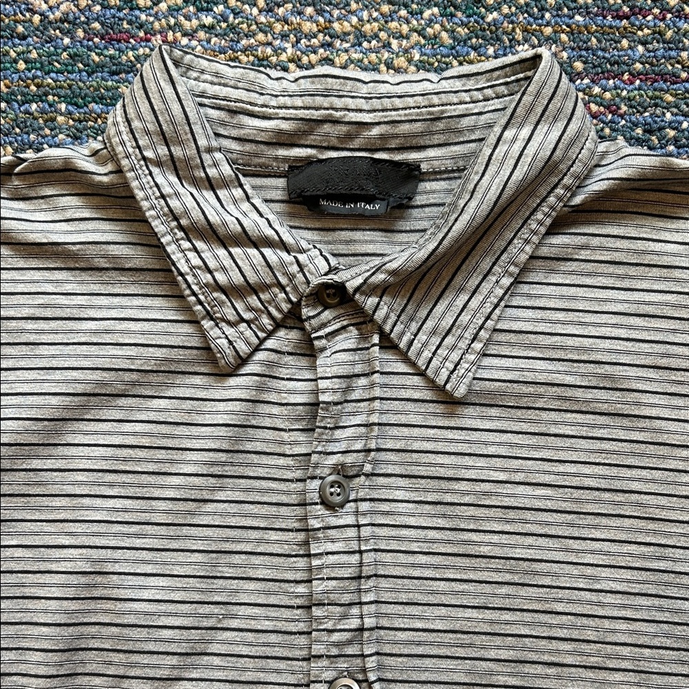 Prada Men's Gray Striped Button Down Shirt - Auth & Excellent Condition!